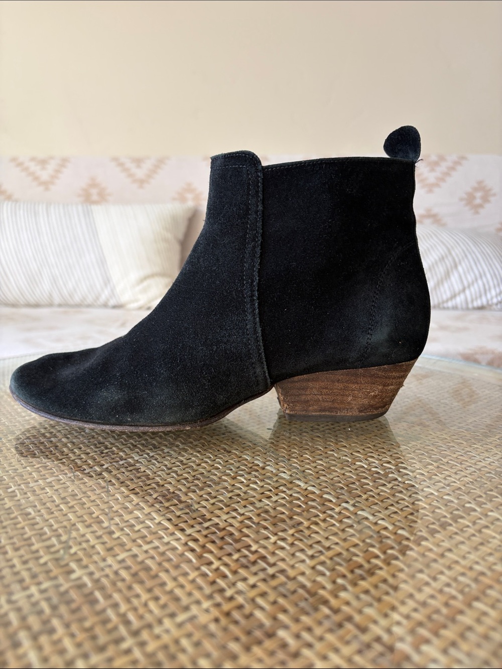 Isabel Marant Suede Black Ankle Boot Low heel size EU37